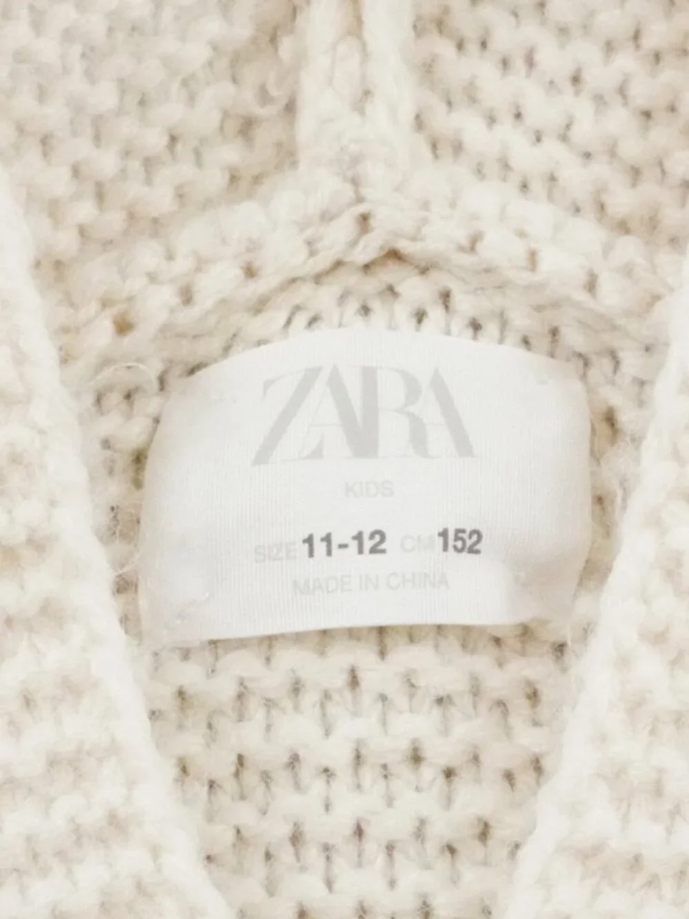 Zara Knit Cardigan Sweater Girls 11-12 Youth Knot Tie Closure White Crewam